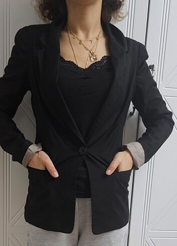 s Beden siyah Renk Kumas ceket