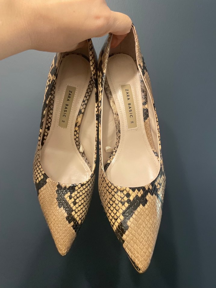 Zara Yılan Desenli Kadın Topuklu Ayakkabı - Görsel 2