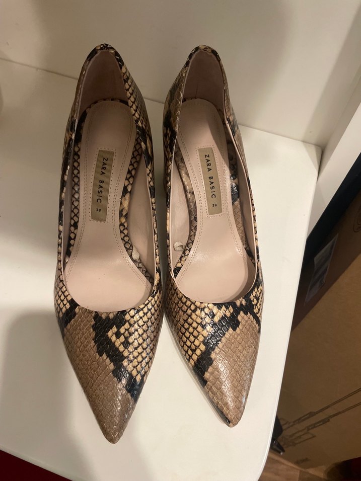 Zara Yılan Desenli Kadın Topuklu Ayakkabı - Görsel 5