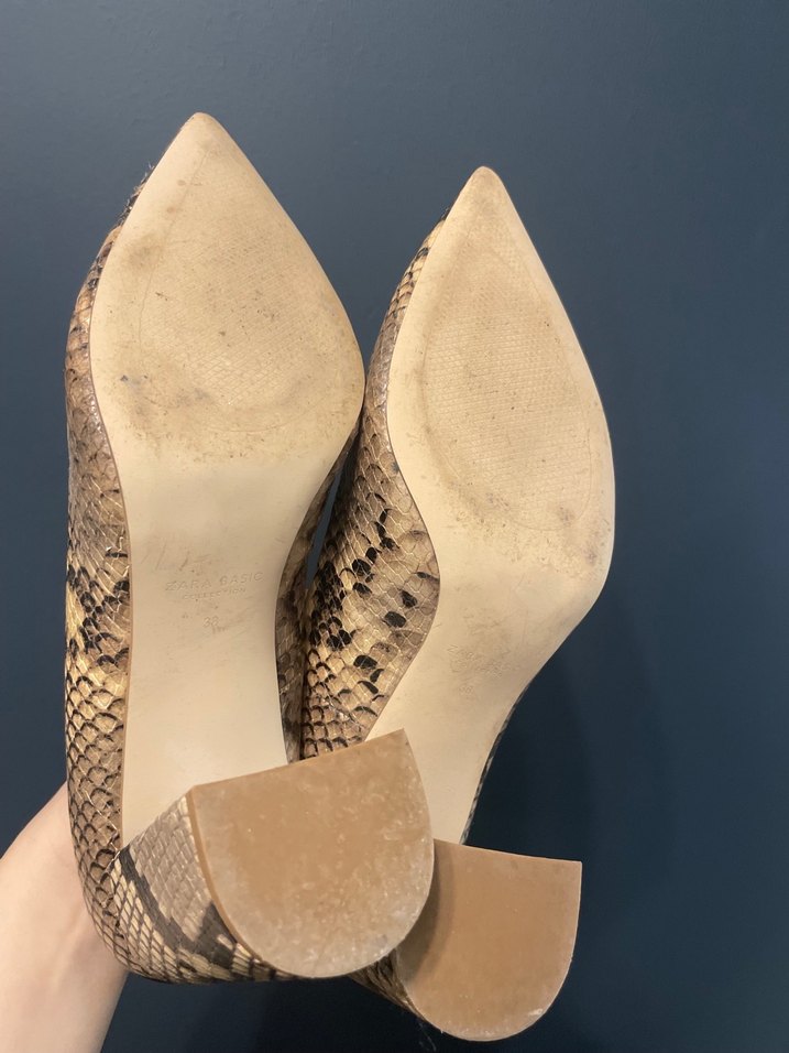 Zara Yılan Desenli Kadın Topuklu Ayakkabı - Görsel 3