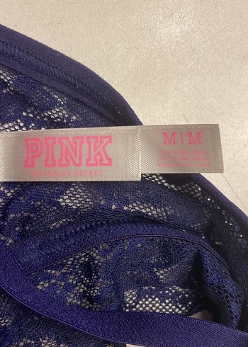 Victorias secret pink Lacivert Gotik Dantelli Sütyen - Görsel 4