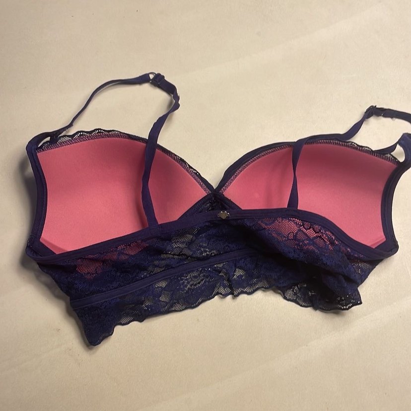 Victorias secret pink Lacivert Gotik Dantelli Sütyen - Görsel 2