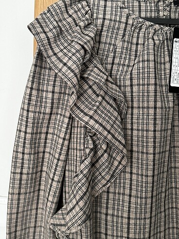 Ekose detaylı bluz - Görsel 3