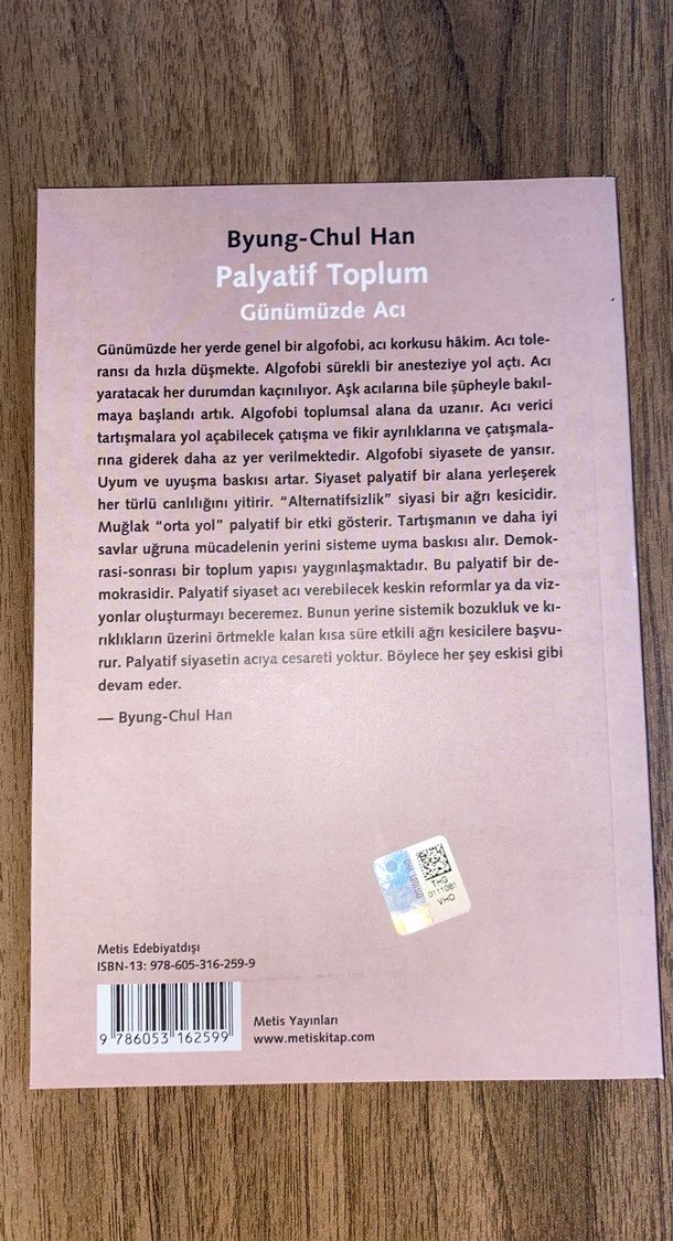 Byung-Chul Han - Palyatif Toplum Kitabı - Görsel 2