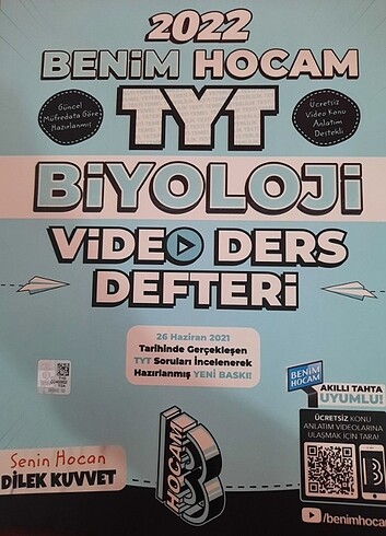 Benim hocam tyt biyoloji video ders defteri