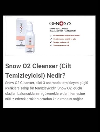  Beden Renk SNOW2 Genosys temizleme köpüğü