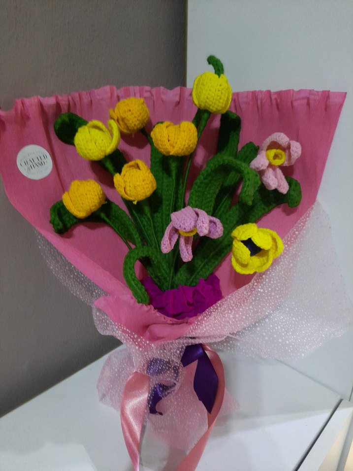 El Örgüsü Bohem Çiçek Buketi - Görsel 2