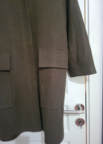 Düğmeli yesil Midi Kadın Kaban - Görsel 2