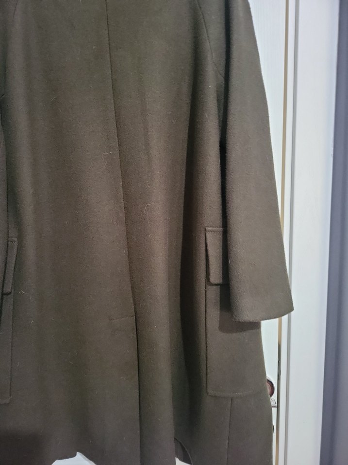 Düğmeli yesil Midi Kadın Kaban - Görsel 5