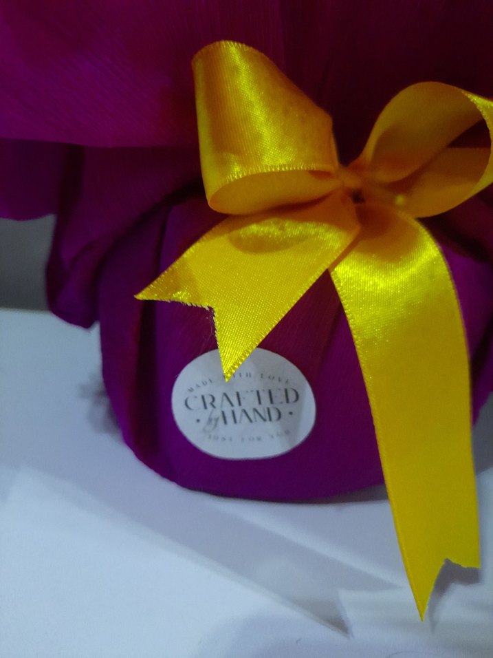 Mor Örgü Çiçekli Dekoratif El İşi - Görsel 5