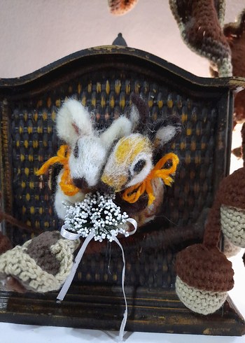 Bohem Tarzı El Yapımı Tığ İşi Meşe Palamudu Dekoru - Görsel 2