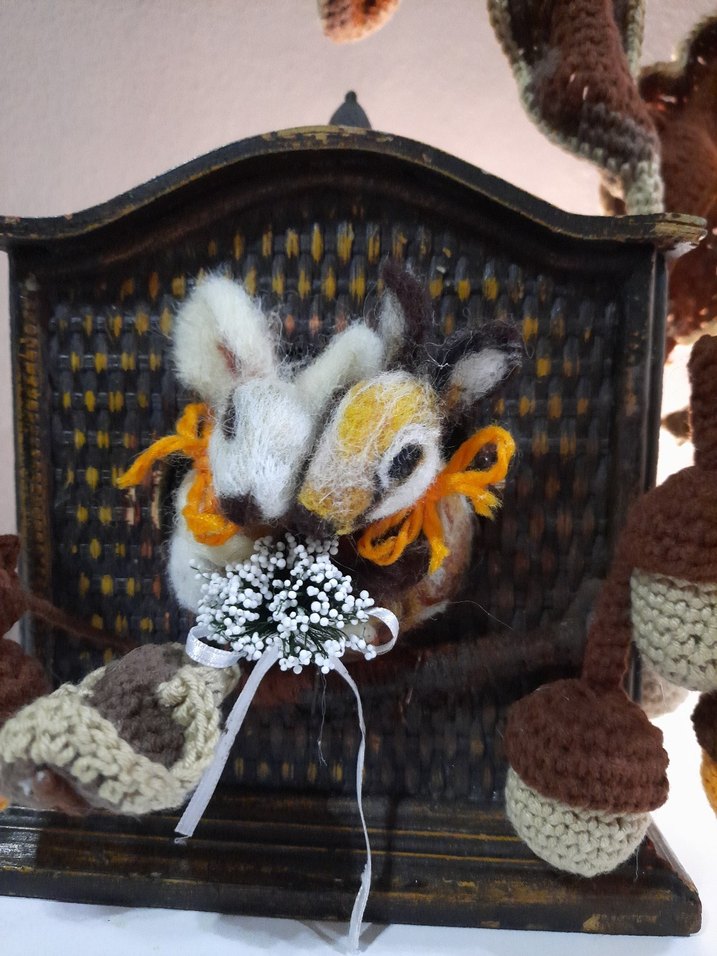 Bohem Tarzı El Yapımı Tığ İşi Meşe Palamudu Dekoru - Görsel 2