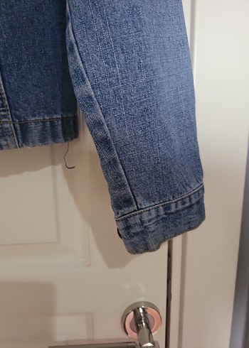 Düğmeli Mavi Kadın Denim Ceket - Görsel 5