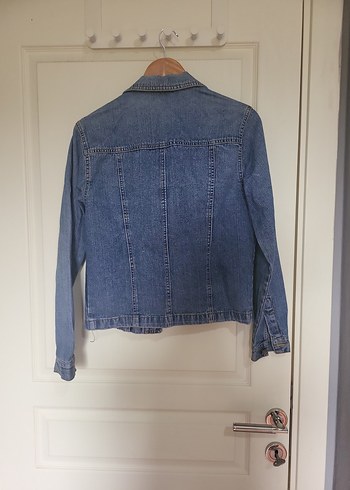 Düğmeli Mavi Kadın Denim Ceket - Görsel 2