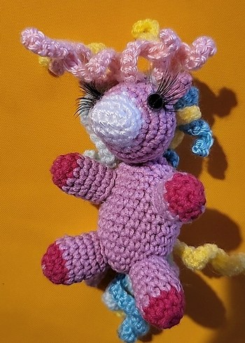 Renkli Örgü Unicorn Peluş Oyuncak - Görsel 4
