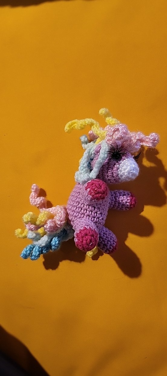 Renkli Örgü Unicorn Peluş Oyuncak - Görsel 3