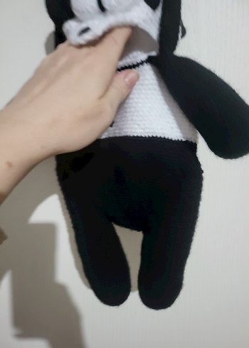 Gri Siyah Panda Peluş Çanta - Görsel 6