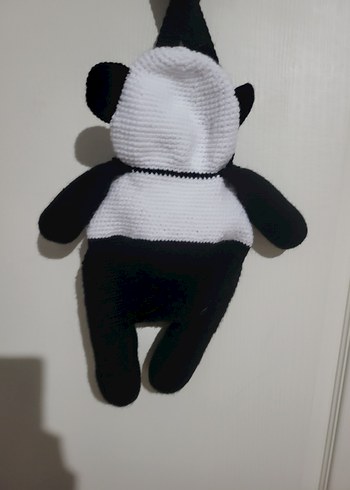 Gri Siyah Panda Peluş Çanta - Görsel 2