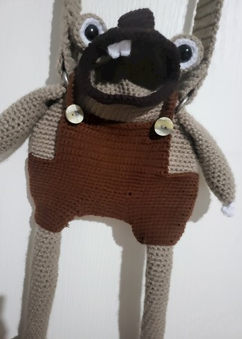 El Yapımı Kahverengi Örme Peluş Oyuncak - Görsel 4