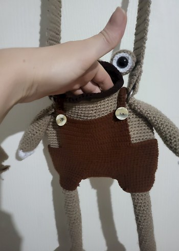 El Yapımı Kahverengi Örme Peluş Oyuncak - Görsel 5