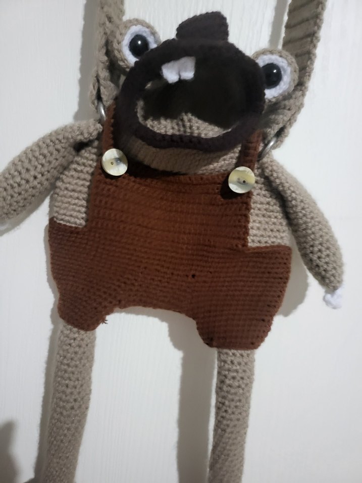 El Yapımı Kahverengi Örme Peluş Oyuncak - Görsel 4