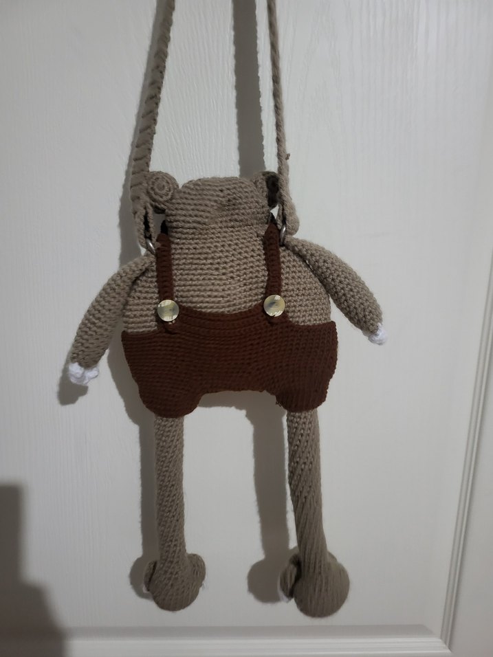 El Yapımı Kahverengi Örme Peluş Oyuncak - Görsel 2