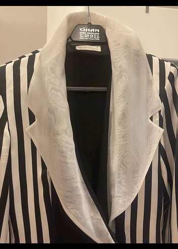38 Beden Zebra Desenli Uzun Kadın ceket elbise