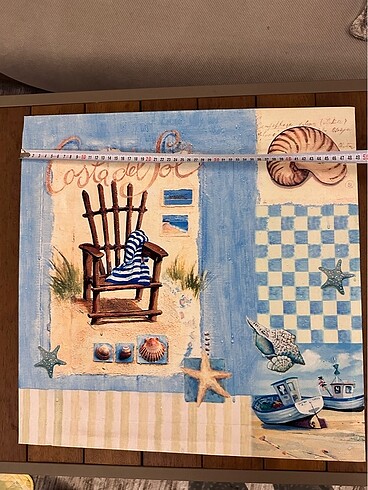 Beden 50x50 cm Deniz temalı kanvas tablo