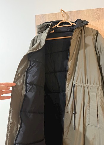 Gri Uzun Kadın Ceket Fermuarlı - Görsel 3