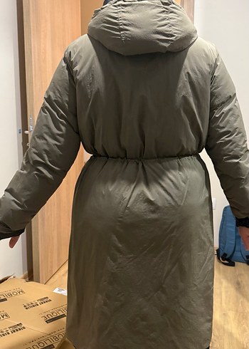 Gri Uzun Kadın Ceket Fermuarlı - Görsel 6