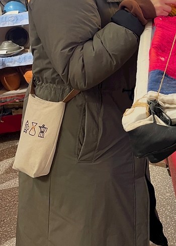 Gri Uzun Kadın Ceket Fermuarlı - Görsel 7