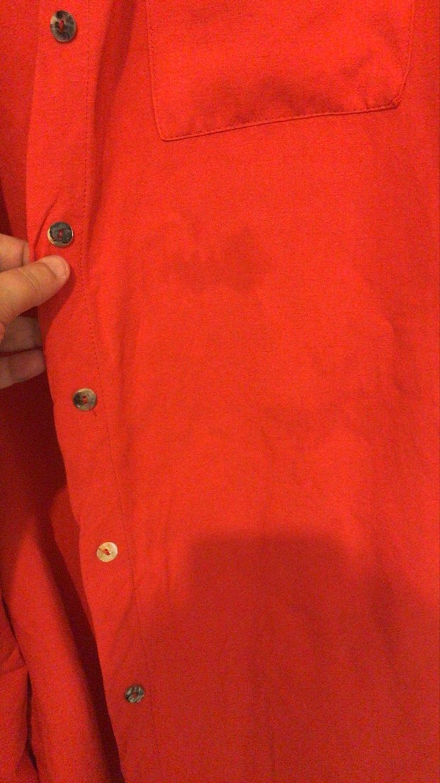 Kırmızı Uzun Düğmeli  Keten tunik - Görsel 4