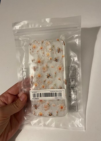 Şeffaf Beyaz Papatya ve Arı Desenli Telefon Kılıfı - Görsel 2