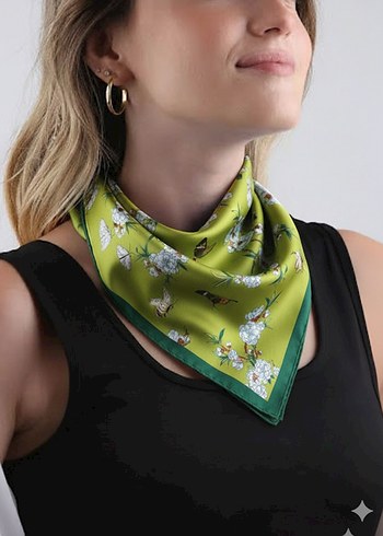 İpek Görünümlü Saten Kadın Fularlar - Görsel 6