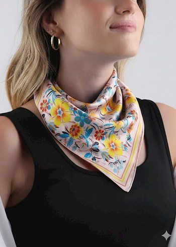 İpek Görünümlü Saten Kadın Fularlar - Görsel 3