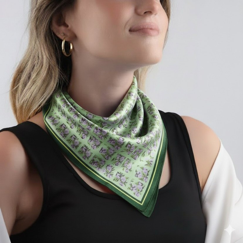 İpek Görünümlü Saten Kadın Fularlar - Görsel 4