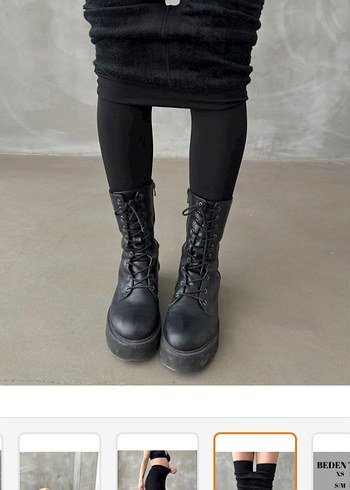 Kürklü Siyah Kadın Termal Tayt - Görsel 2