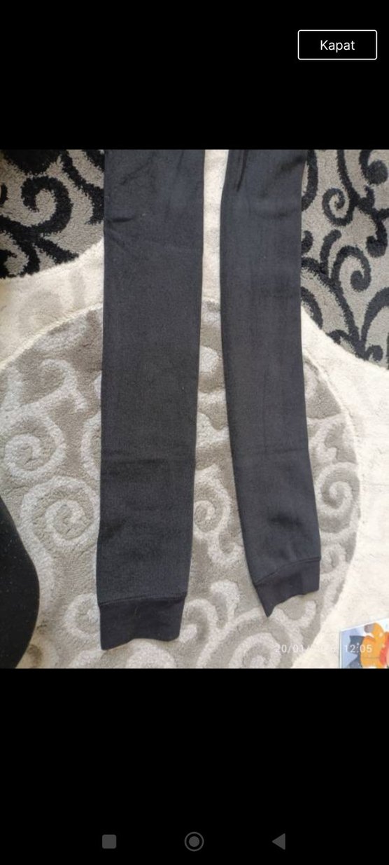 Kürklü Siyah Kadın Termal Tayt - Görsel 5