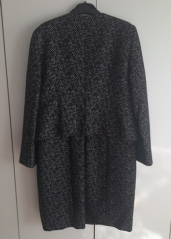 SIYAH BEYAZ PUANTİYELİ CEKETLİ ELBISE - Görsel 5