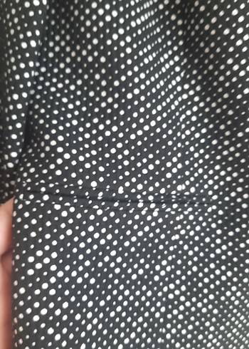 SIYAH BEYAZ PUANTİYELİ CEKETLİ ELBISE - Görsel 12