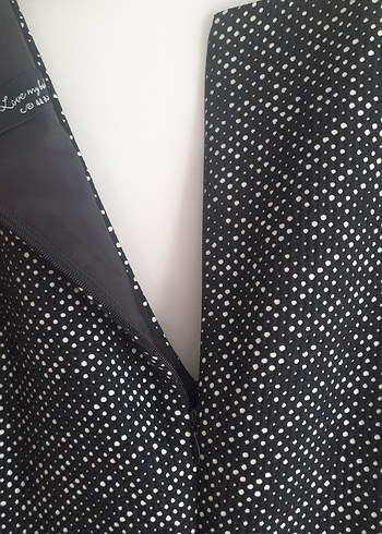 SIYAH BEYAZ PUANTİYELİ CEKETLİ ELBISE - Görsel 9