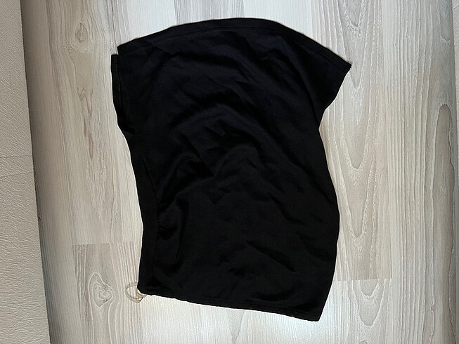 Siyah strablez yandan yırtmaçlı crop