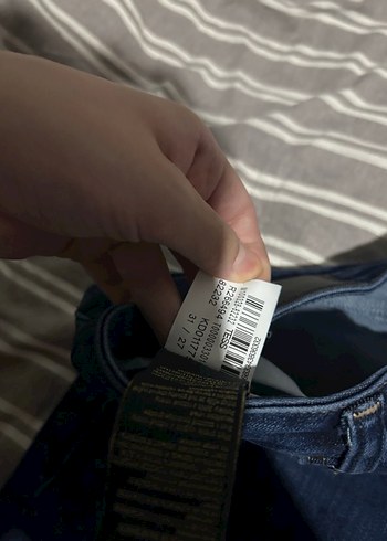 Lacivert Kemerli Kadın Denim Pantolon - Görsel 4