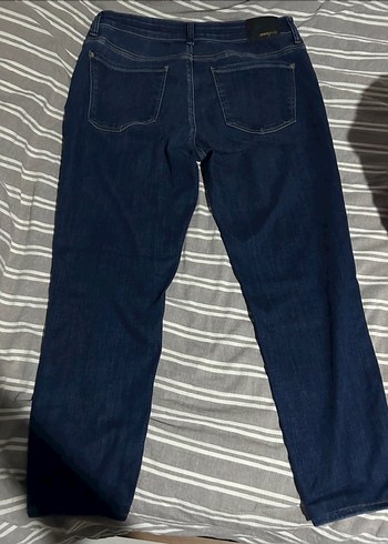 Lacivert Kemerli Kadın Denim Pantolon - Görsel 2