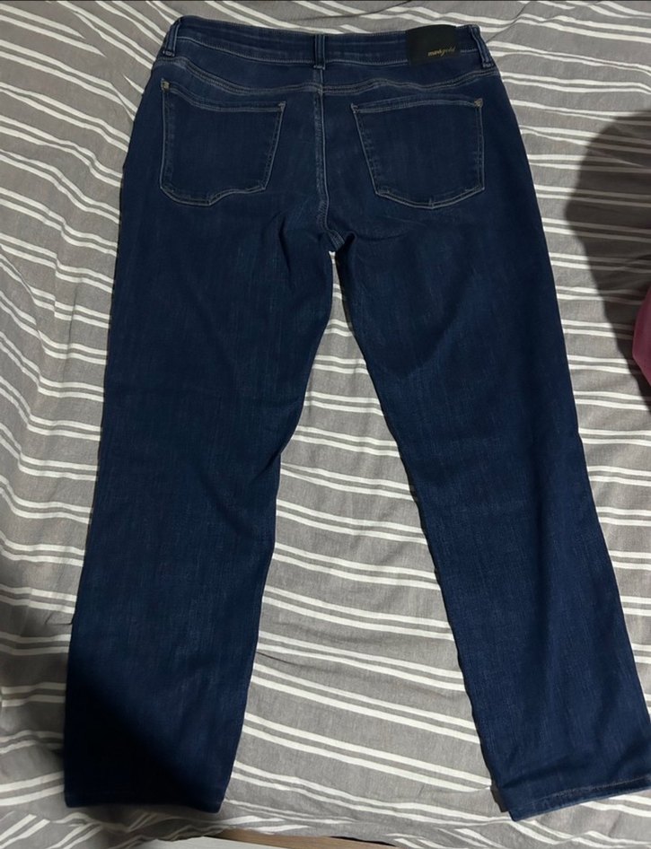 Lacivert Kemerli Kadın Denim Pantolon - Görsel 2