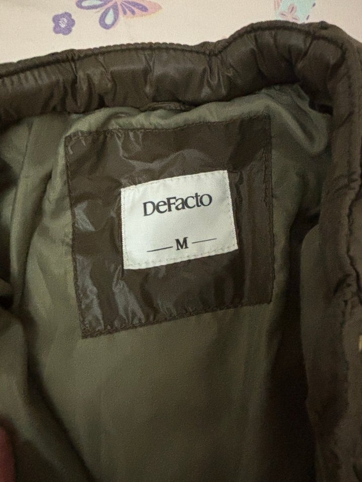 Fermuarlı haki yeşil Kadın Mont - Görsel 3