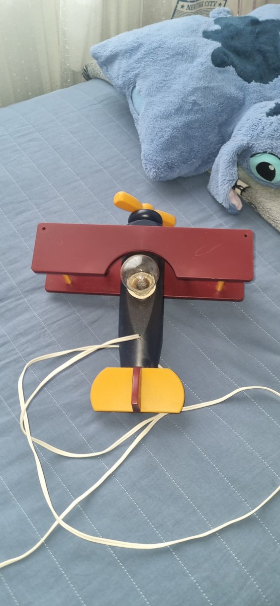 Kırmızı Ahşap Uçak Lamba - Görsel 5