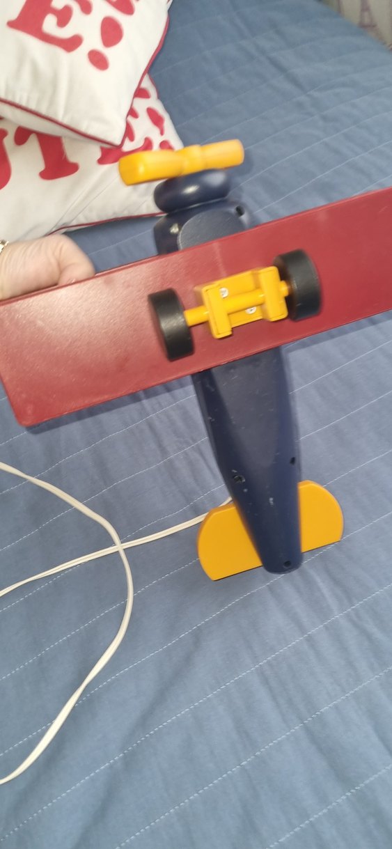 Kırmızı Ahşap Uçak Lamba - Görsel 3