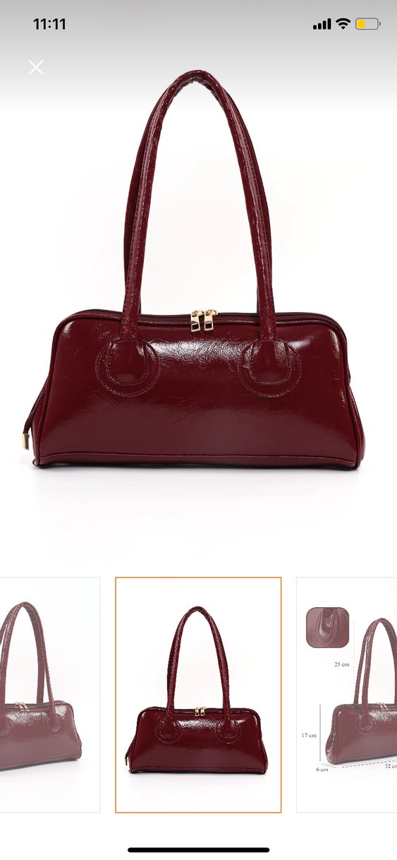 Bordo Deri Kadın Çanta - Görsel 3