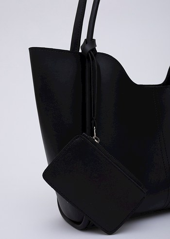 Siyah Shaka En Çok Satan Suni Deri Kadın Çanta - Görsel 4